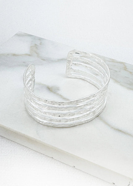 Envy Jewellery - Textured Layer Cuff - Silver