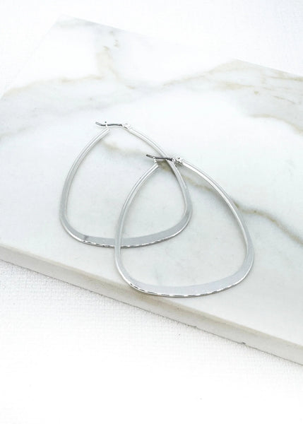 Envy Jewellery - Large Hoop Earrings - Silver