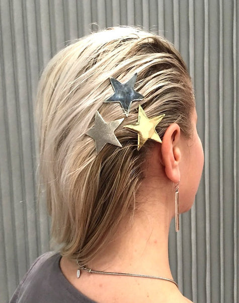 Ficcare Lucky Star Hair Clip - Shiny Silver