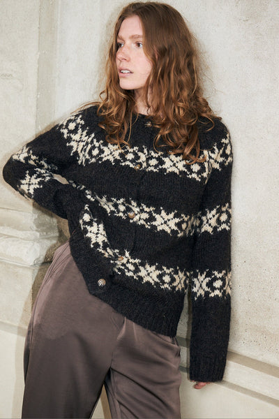 Lollys Laundry - Padovall Cardigan - Dark Mokka