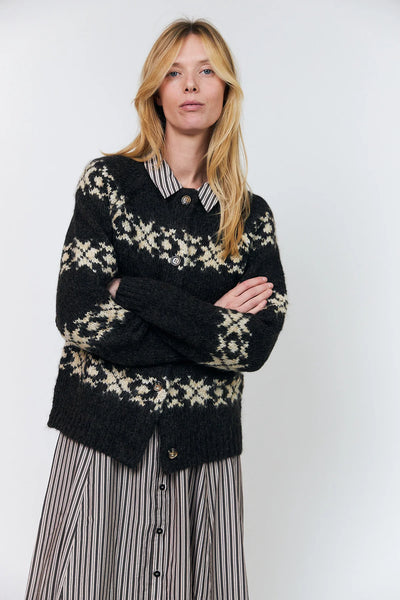 Lollys Laundry - Padovall Cardigan - Dark Mokka