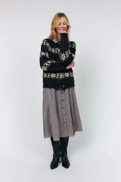 Lollys Laundry - Padovall Cardigan - Dark Mokka