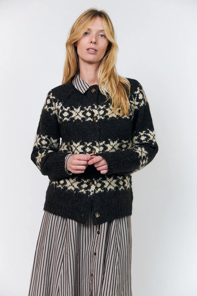 Lollys Laundry - Padovall Cardigan - Dark Mokka
