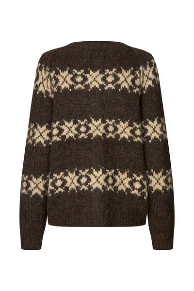 Lollys Laundry - Padovall Cardigan - Dark Mokka