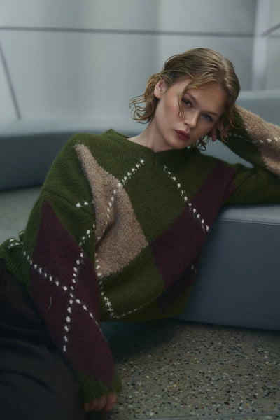 Noella Fashion - Lai Knit Jumper Avocado Green Mix