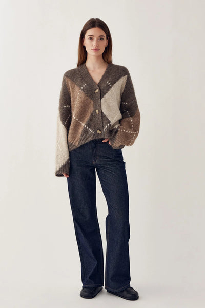 Noella Fashion - Laiana Knit Cardigan - Ash Brown Mix