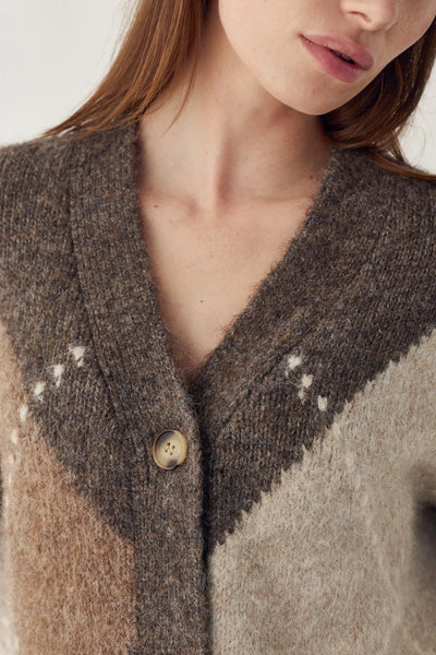 Noella Fashion - Laiana Knit Cardigan - Ash Brown Mix