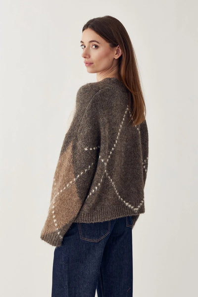 Noella Fashion - Laiana Knit Cardigan - Ash Brown Mix