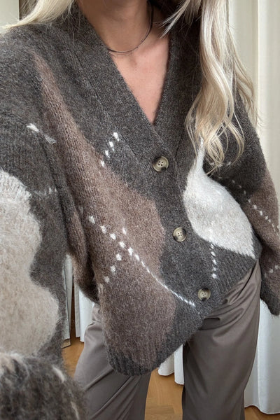 Noella Fashion - Laiana Knit Cardigan - Ash Brown Mix