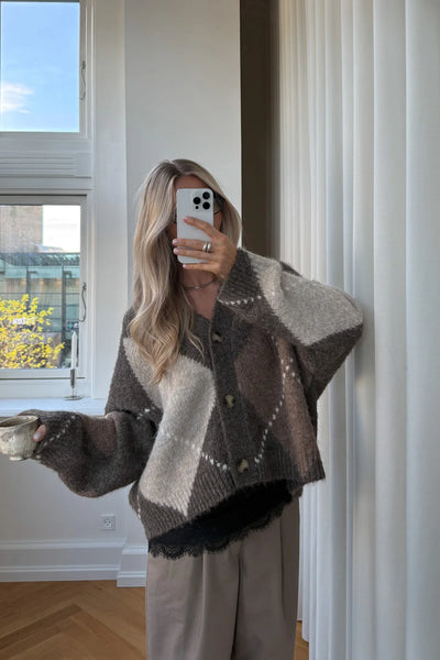 Noella Fashion - Laiana Knit Cardigan - Ash Brown Mix
