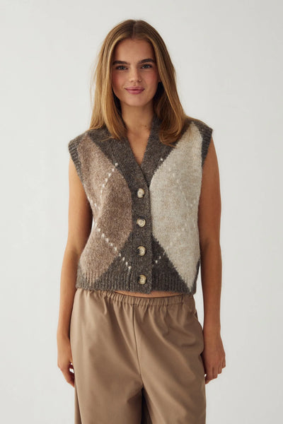Noella Fashion - Laiana Knit Vest - Ash Brown