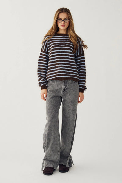 Noella Fashion - Mafalda Knit - Brown/Blue Stripe