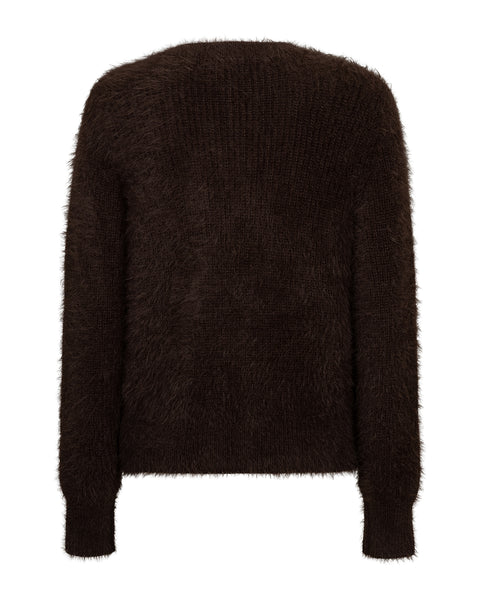 Red Button - Fuzzy Cardigan - Espresso