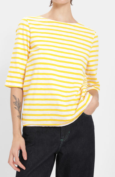 Loreak Mendian Bogak Half Sleeve Tee - Yellow Stripe