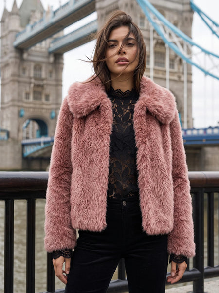 Nooki Design - Galaxy Faux Fur Jacket - Rose