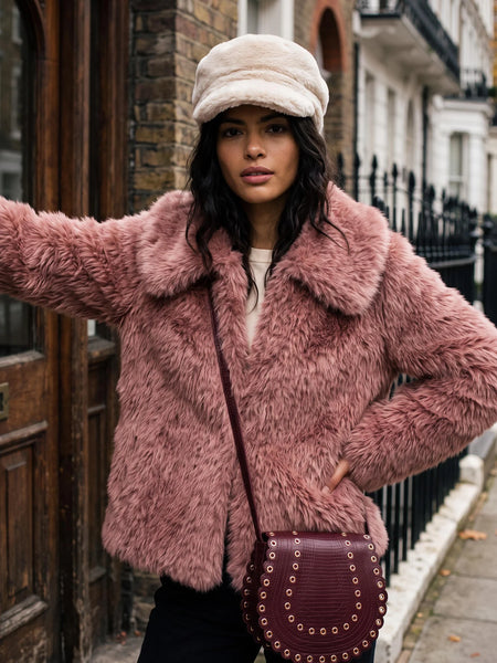 Nooki Design - Galaxy Faux Fur Jacket - Rose