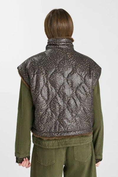 Le Temps des. Cerises - Fauve Gilet - Animal Print