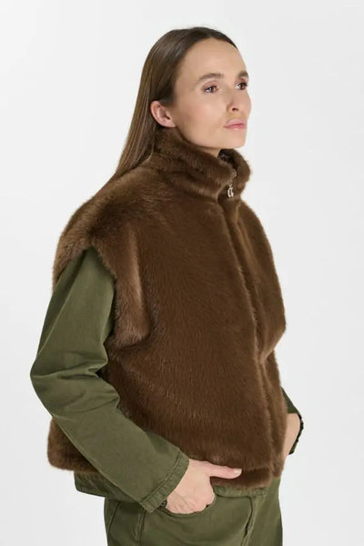 Le Temps des. Cerises - Fauve Gilet - Animal Print