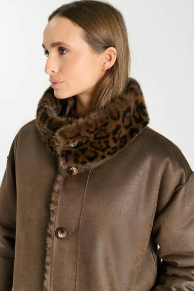 Le Temps des Cerises - Leopard Print Reversible Coat