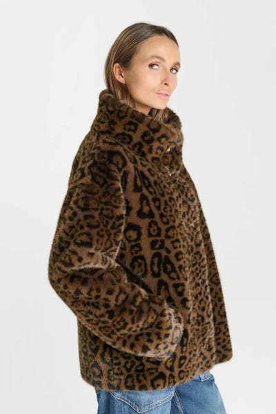 Le Temps des Cerises - Leopard Print Reversible Coat