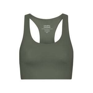 Colorful Standard Womens - Activewear Cropped Bra - Dusty Olive