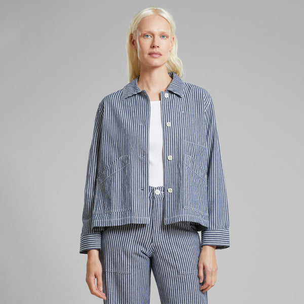 Dedicated - Stiby Stripe Work Jacket  - Blue/White