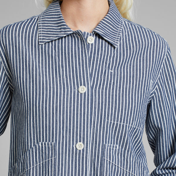 Dedicated - Stiby Stripe Work Jacket  - Blue/White