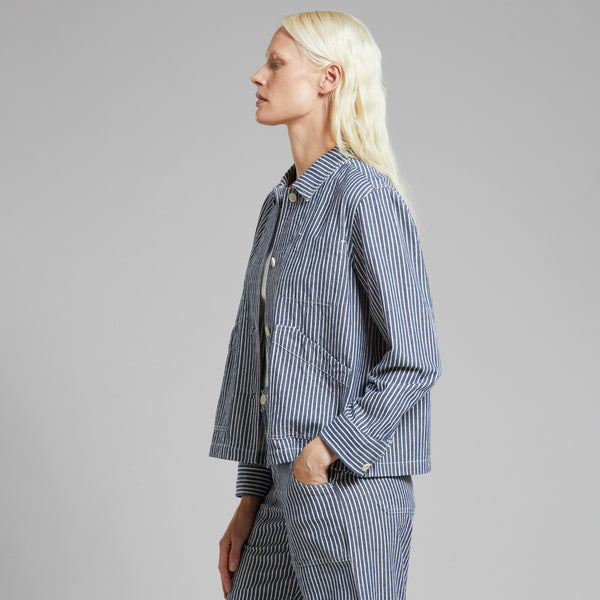 Dedicated - Stiby Stripe Work Jacket  - Blue/White