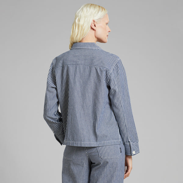 Dedicated - Stiby Stripe Work Jacket  - Blue/White