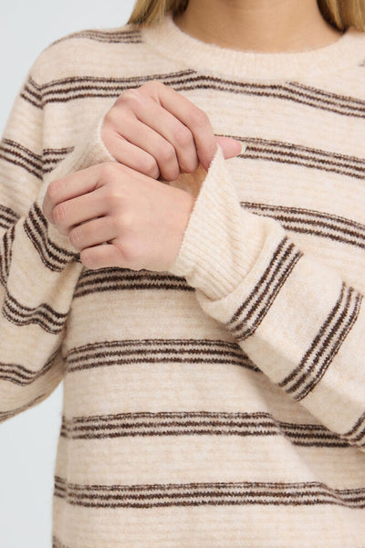 Fransa - Frkendra PU 4 - Oatmeal Stripe