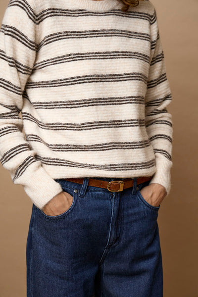 Fransa - Frkendra PU 4 - Oatmeal Stripe