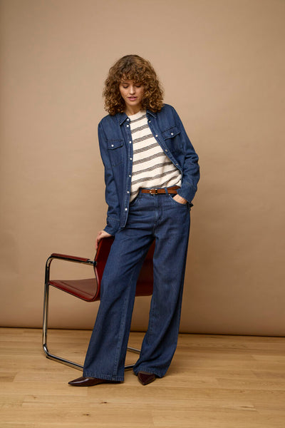 Fransa - Frkendra PU 4 - Oatmeal Stripe