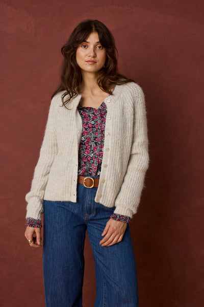 Fransa - Frcharleen Cardigan 1 - Oatmeal Melange