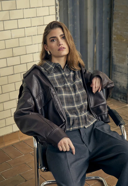 Minus - MSregine Checked Shirt - Tiramisu