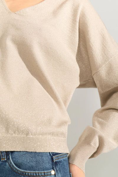 Numph - Nudayletta Lurex Pullover - Whitecap Grey