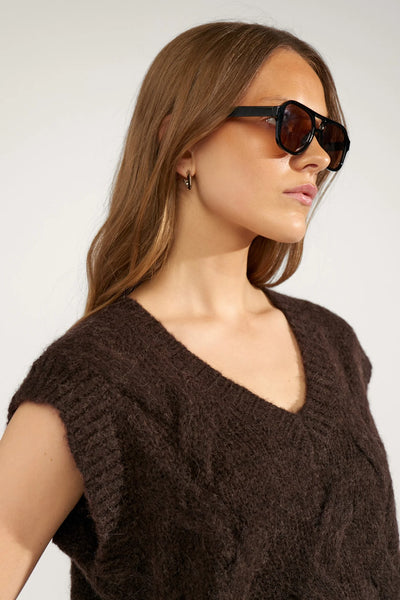 Numph - Nualmas Knitted Vest - Black Coffee