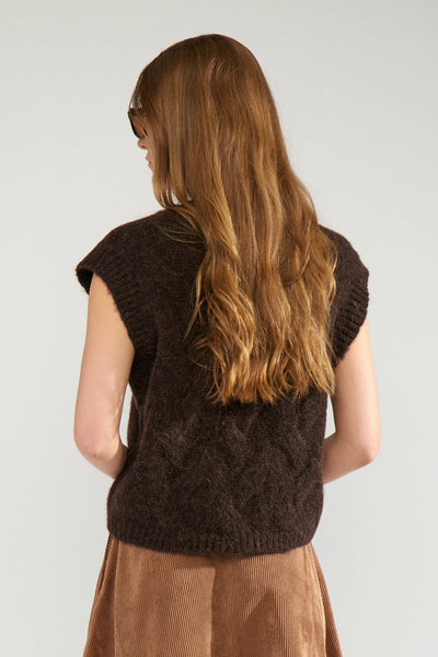 Numph - Nualmas Knitted Vest - Black Coffee