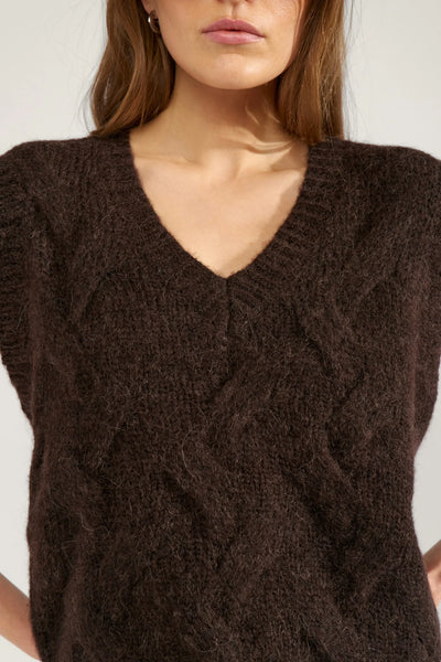 Numph - Nualmas Knitted Vest - Black Coffee