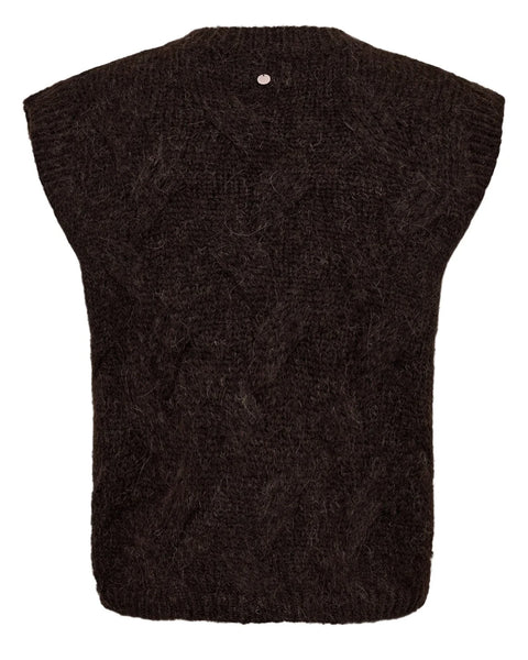 Numph - Nualmas Knitted Vest - Black Coffee