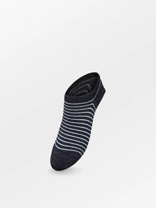 Becksondergaard - Stripe Glitter Sneaker Socks - Navy Blazer