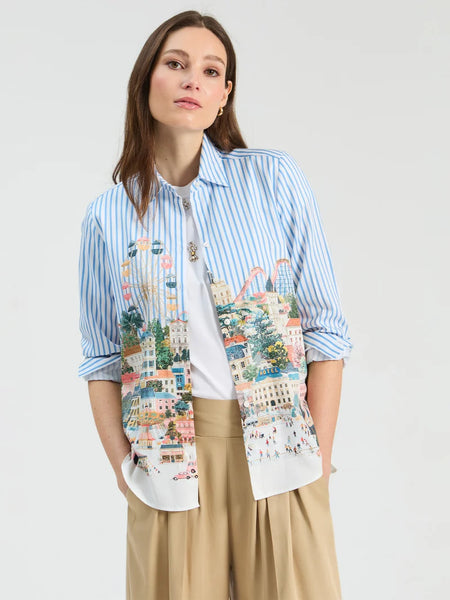 Vilagallo - City Scape Shirt - Blue/Multi