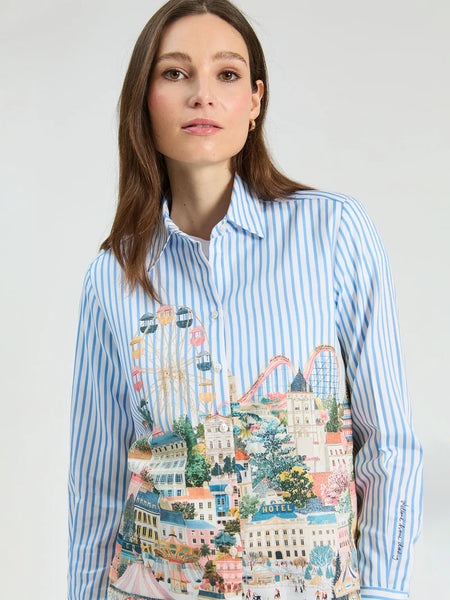 Vilagallo - City Scape Shirt - Blue/Multi
