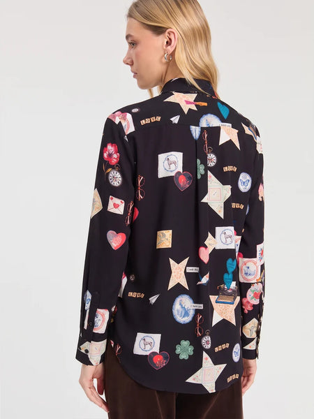 Vilagallo - Love Print Shirt - Black
