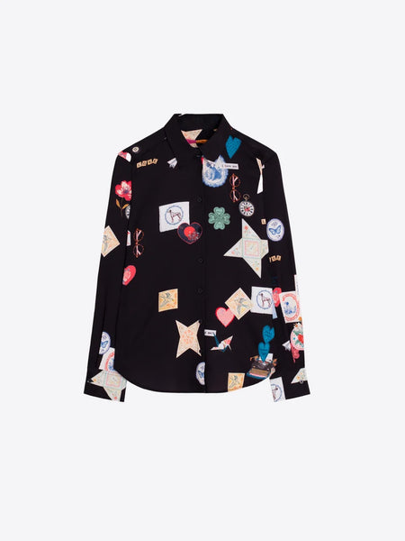 Vilagallo - Love Print Shirt - Black