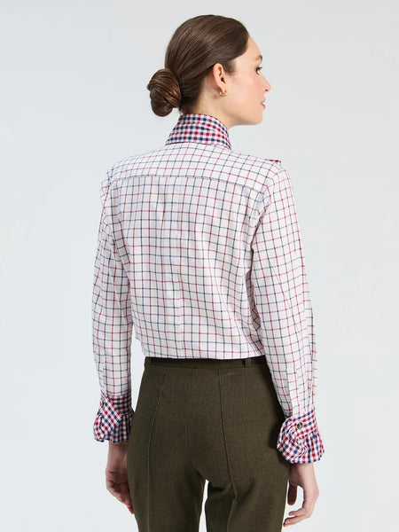 Vilagallo - Check Shirt with Optional Bow - Red/Blue/White