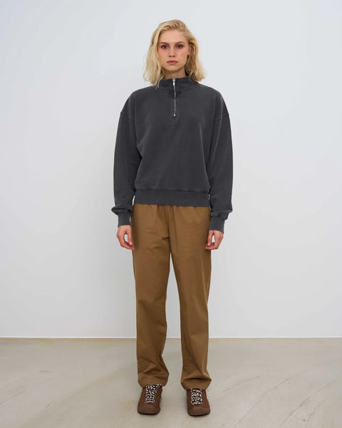 Colorful Standard - Womens Quarter Zip Sweat - Faded Black