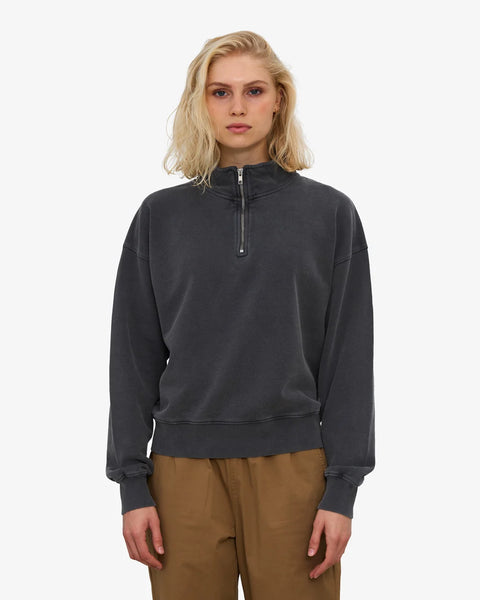 Colorful Standard - Womens Quarter Zip Sweat - Faded Black