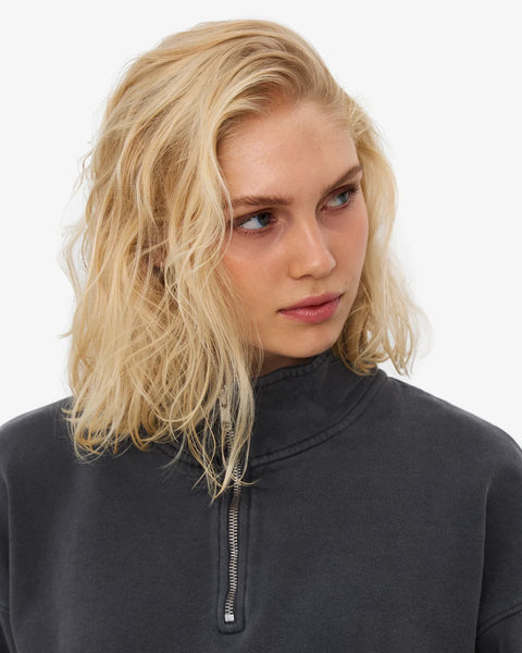 Colorful Standard - Womens Quarter Zip Sweat - Faded Black