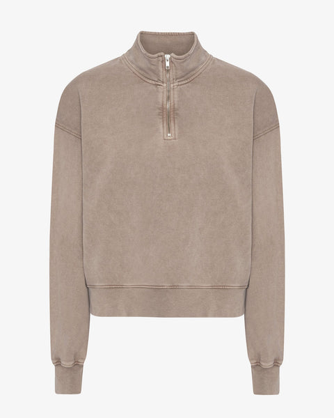 Colorful Standard - Womens Quarter Zip Sweat - Coffee Brown