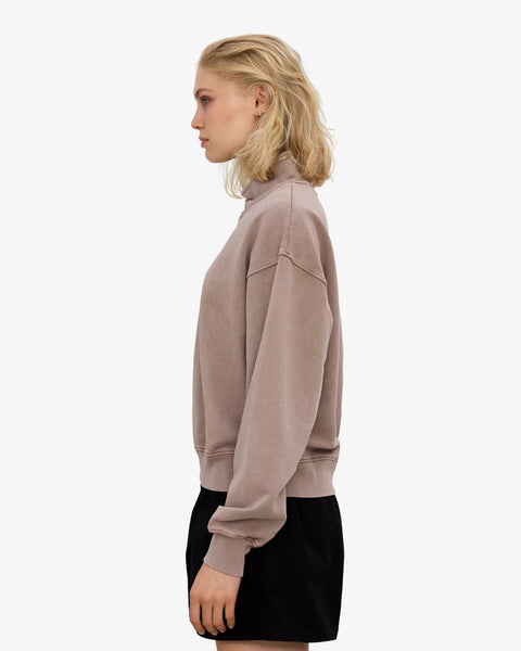 Colorful Standard - Womens Quarter Zip Sweat - Coffee Brown